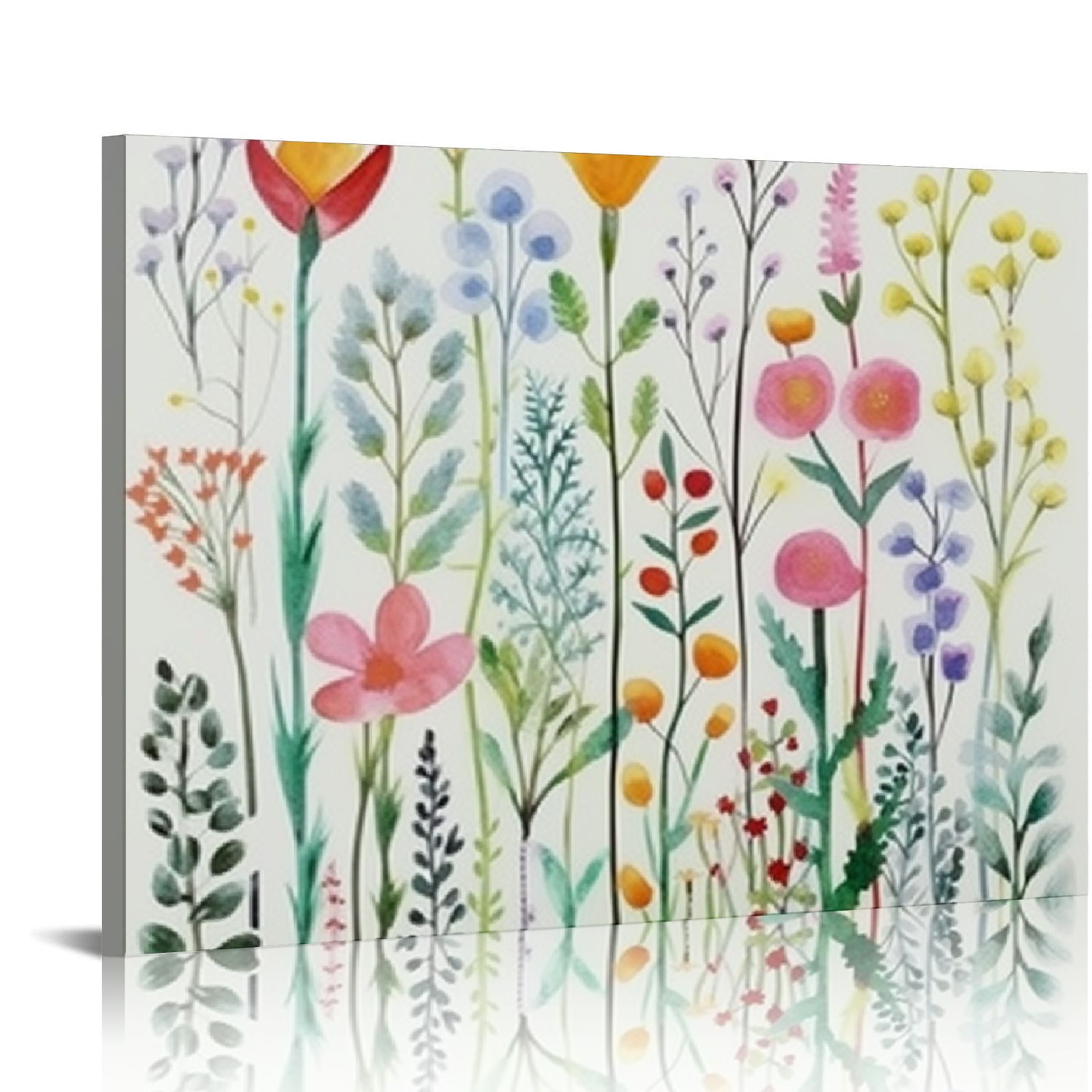 COMIO Colorful Wildflower Wall Art Botanical Wall Art Watercolor Flower ...