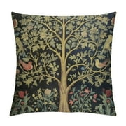COMIO  Colorful William Morris Tree of Life Floral Vintage Art Pillowcase Home Sofa Decorative Square Throw Pillow Case Decor Cushion Covers Printed