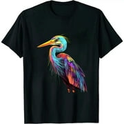 COMIO Colourful Splash Bird Blue Heron T-Shirt
