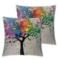 thumbnail image 1 of COMIO  Colourful Tree Painting Square Decorative Throw Pillow Cover 2pc, 1 of 6