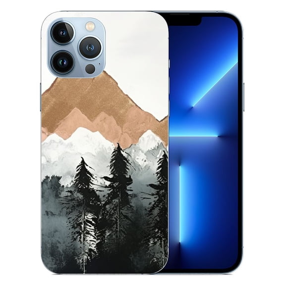 COMIO Compatible for iPhone 15 Clear Case,Mountain Forest Nature Landscape iPhone Case for Women Girls,Four Corner Reinforced Shockproof Phone Cover Designed for iPhone 15 6.1 Inch
