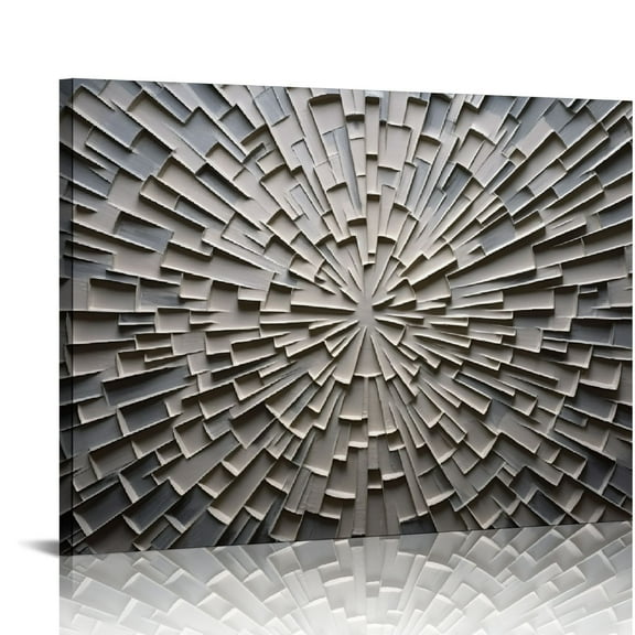 COMIO Contemporary Abstract Art Painting Oil Painting On Canvas 3D Texture Hand Painted Texture Gray Abstract Canvas Wall Art Decoration Modern Artwork Framed Ready to Hang 20x16in
