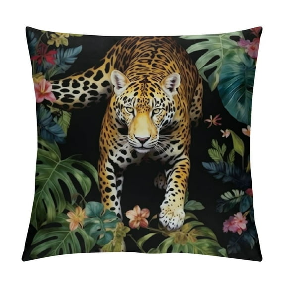 COMIO Contrast Cheetah Leopard Printed Throw Pillow Covers Decorative Pillowcase Soft Cushion Covers for Bedroom Livingroom Sofa Dorm Farmhouse
