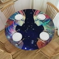 thumbnail image 1 of COMIO  Cool Peacock Tablecloth Round Tablecloths for Circular Table Cover with Fantasy Galaxy Blue Red Peacock Flower Pattern,Great for Parties,Weddings,Kitchen,Resistant Table Cover, 1 of 7