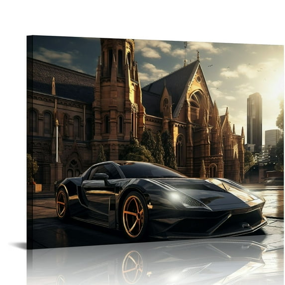 COMIO Cool Racing Sports Car Poster Art Decor Painting Aesthetic Wall Art Canvas for Bedroom Decor