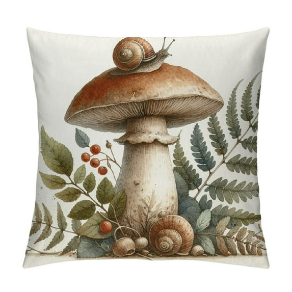 YANMS Cottage Room Decor Aesthetic - Fairy Room Decor - Fall Room Decor - Mushroom Decor Throw Pillow Cover