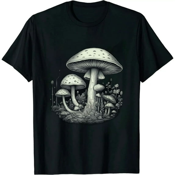 COMIO Cottagecore Moon, Mushrooms, Plants and Trees T-Shirt