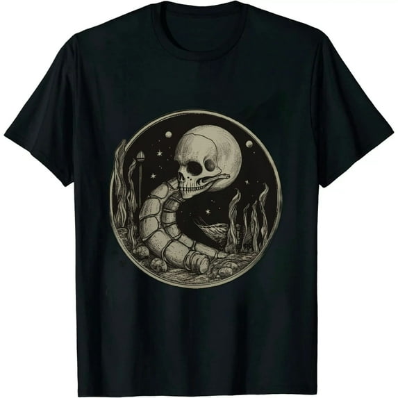 COMIO Cottagecore Skull Snail Aesthetic Mushroom Halloween Goth T-Shirt