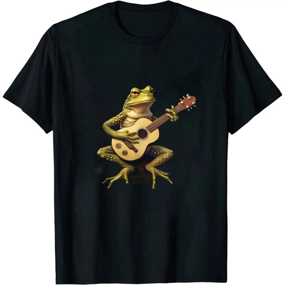 COMIO Cottagecore frog playing banjo guitar T-Shirt