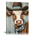 thumbnail image 1 of COMIO  Country Cow Pictures Wall Decor Cute Funny Brown Rustic Farmhouse Cattle Animal Canvas Prints Wall Art Ready To Hang for Bathroom Bedroom Living Room Kitchen Printed Artwork, 1 of 4