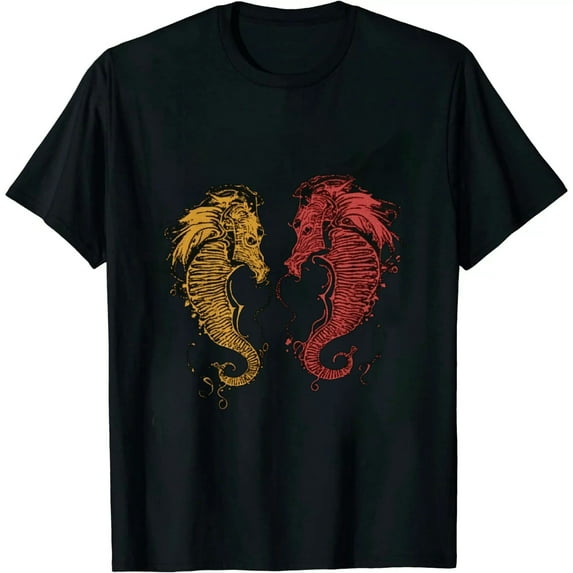 COMIO Couples Gift Idea Retro Seahorse T-Shirt