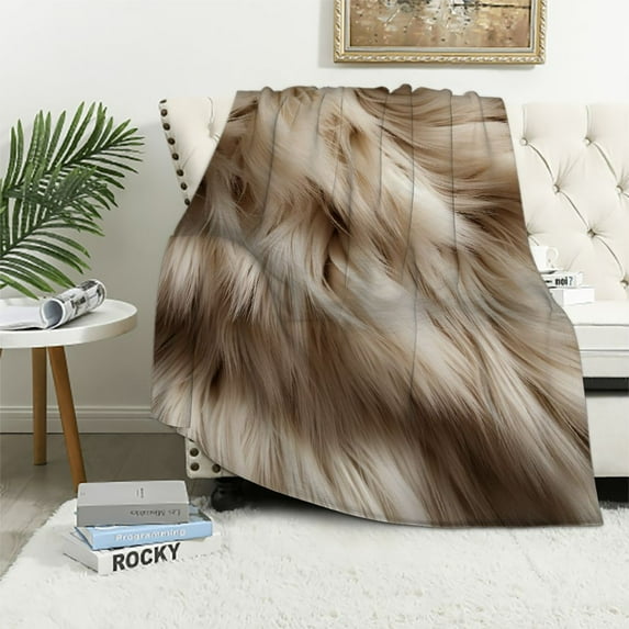 COMIO Cow Print Blanket Cozy Soft Warm Plush Brown Cow Throw Blanket Flannel Fuzzy Lightweight Cow Blankets All-Season Couch Sofa Cow Gifts Blanket for Adults Kids Boys Teens