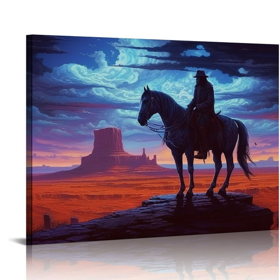COMIO Cowboy Boot and Hat Neon Sign, cowboy riding horse in colorful desert Neon Sign Wall Decor, Pink Aesthetic Western Wall Art, colorful desert Wall decor,Nature,Wall