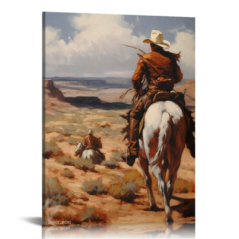 COMIO Cowboy Canvas Wall Art,Western Wall Decor,Cowboy Wall Art,Country