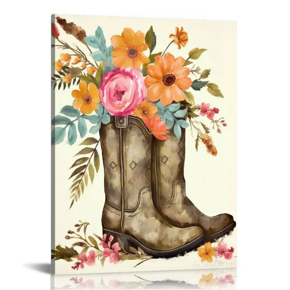 COMIO Cowgirl 12" x 16" Framed Canvas Art Prints