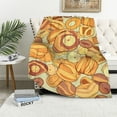 thumbnail image 1 of COMIO Croissant Bread Point Throw Blanket Flannel Blanket Soft Warm Lightweight Fuzzy Blankets for Bed Sofa Couch Outdoor Travel, 1 of 6