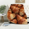 thumbnail image 1 of COMIO  Croissants Throw Blanket - ​Super Soft Flannel Blanket for Gifts, Plush Lightweight Fuzzy Cozy Blanket for Couch Sofa Bed All Season for Teens/Travel, 1 of 6