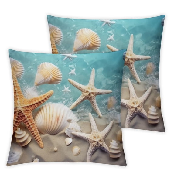 COMIO Custom Nautical Pillowcase Starfish Sea Name Throw Pillow Cover Decorative Cushion Cover for Couch Sofa Bed Home Decor Housewarming Gifts