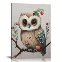 COMIO  Cute Animals Watercolor Paint Owl Wall Decor Canvas Print Kids Room Decor Wall Art Room Decor Nursery Decor