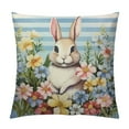 thumbnail image 1 of COMIO  Cute Bunny Easter Pillow Covers Egg Rabbit Floral Decorative Throw Pillows Covers Blue and White Striped Pillow Covers Spring Home Decor for Couch Bed, 1 of 5