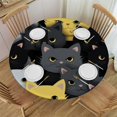 thumbnail image 1 of COMIO Cute Cartoon Cat Elastic Edged Round Fitted Table Cloth Cover, Waterproof Free Round Tablecloth, Home Decorative Tablecloth for Indoor Outdoor Kitchen Party, Fits Tables, 1 of 7