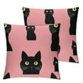 thumbnail image 1 of COMIO  Cute Cat Home Decor Pillowcase Lovely Peeping Black Cat Decorative Throw Pillow Case Cushion Cover，2Pcs White, 1 of 6