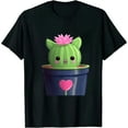 thumbnail image 1 of COMIO Cute Catcus T-Shirt Cat And Cactus Tee T-Shirt, 1 of 3