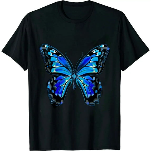 COMIO Cute Colorful Blue Butterfly T-Shirt
