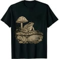 thumbnail image 1 of COMIO Cute Cottagecore Aesthetic Frog Mushroom Moon Witchy Vintage Short Sleeve T-Shirt, 1 of 3