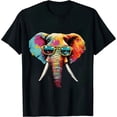 thumbnail image 1 of COMIO Cute Elephant Lover Animal on Elephant T-Shirt, 1 of 3