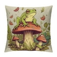 thumbnail image 1 of COMIO  Cute Frog Throw Pillow Covers, Funny Mushroom Frog Throw Pillow Covers  Pillow Covers Decor for Kids, Living Room Bedroom Dorm Sofa Decoration, 1 of 5