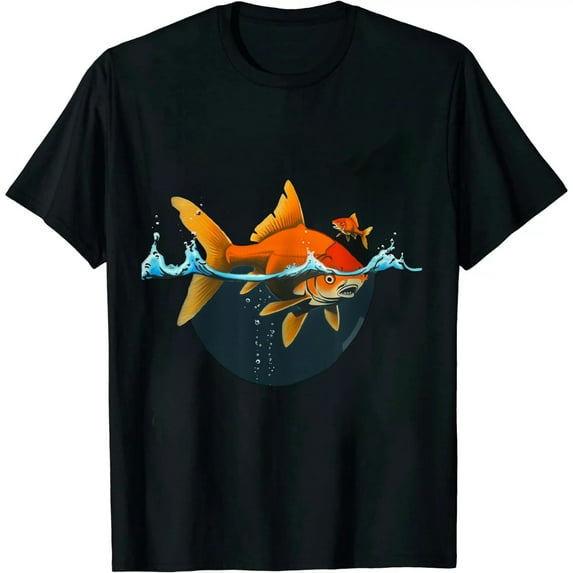 COMIO Cute Goldfish Shark Fin Goldfish Motivational Goldfish T-Shirt