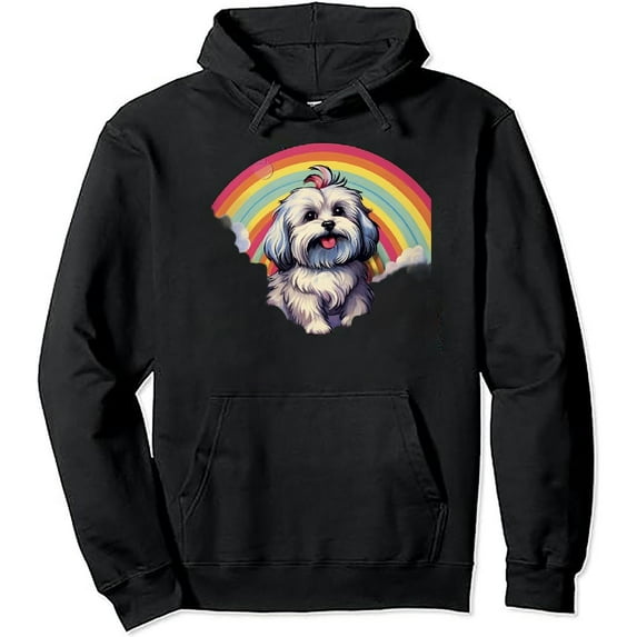COMIO Cute Havanese Rainbow Puppy Dog Kawaii Animal Lover Pullover Hoodie