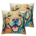 thumbnail image 1 of COMIO  Cute Pet Golden Retriever Dog Pattern Throw Pillow Covers Car Sofa Cushion Cover Pillowcases Home Decor 2pc, 1 of 6