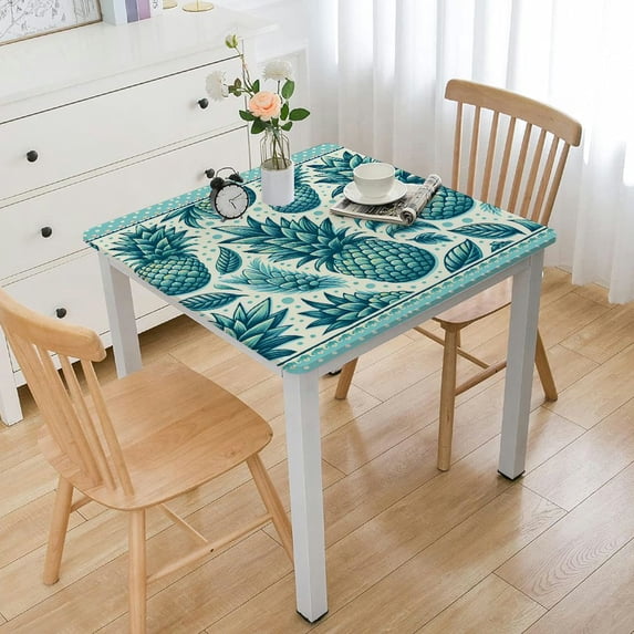 QZHH Cute Pineapples Decorative Square Outdoor Picnic Camping and Indoor Kitchen Dining Party Tablecloth White