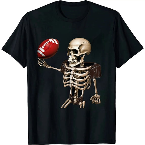 COMIO Dabbing Skeleton Football Player Men Sports Halloween T-Shirt