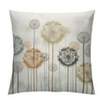 thumbnail image 1 of MLJA Dandelion Throw Pillow Cushion Cover, Abstract Wildflower Silhouettes Meadow in Summer Season, Decorative Square Accent Pillow Case, White Mustard, 1 of 5