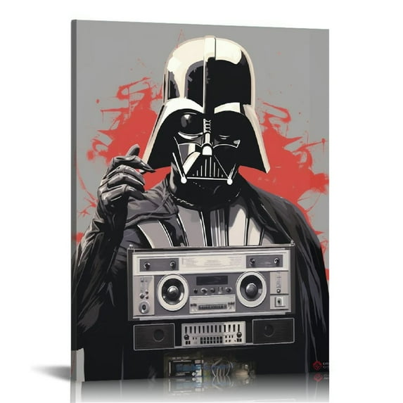 COMIO Darth Vader Poster Banksy Graffiti Canvas Wall Art Prints Room Decor Aesthetic Black And White Wall Decor Movie Posters Teen Decorations Bedroom Student Dorm Picture