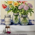 thumbnail image 1 of COMIO Decorations for Dorm Spring Gray Buffalo Plaids Lavender Tulip Floral Tapestry Painting, 1 of 6
