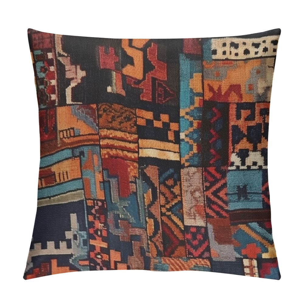 Curated visual reference: Visual Reference: Comio Decorative Boho Throw Pillow Cover With Tassel Colorful Bohemian