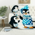 thumbnail image 1 of COMIO Decorative Holiday Throw Blanket, Super Soft Sherpa Holiday Throw Blanket. Hudson Collection (Penguins Jumping), 1 of 6