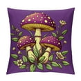 thumbnail image 1 of COMIO Decorative Mushroom Pillow Cover with Seven Small Mushroom Plush Sewed in, Home Decor Mushroom Throw Pillow Cover (Purple), 1 of 5