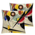 thumbnail image 1 of COMIO Decorative Pillow Cover Abstract Inspired Figure Beige Modern Yellow Kandinsky Geometric Brown Throw Pillow Cover Square Cushion Case for Couch Bed Car&nbsp;2pc, 1 of 6