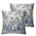 thumbnail image 1 of COMIO  Decorative Pillow Cover Toile Washable Cushion Covers with Invisible Zipper for Couch, Bedroom, Home, The Miller - Paloma Grey - Spring/Summer 2pc, 1 of 6