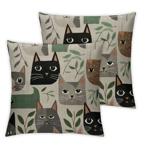 COMIO Decorative Pillow Sham Square Unique Printed Lovely Cat Pattern Throw Pillow Case Cushion Cover
