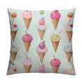 thumbnail image 1 of COMIO , Decorative Square Throw Pillow Case Cushion Cover, Kawaii Ice Cream Pattern, for Couch Sofa Bedroom Chair Home Decor, 1 of 5