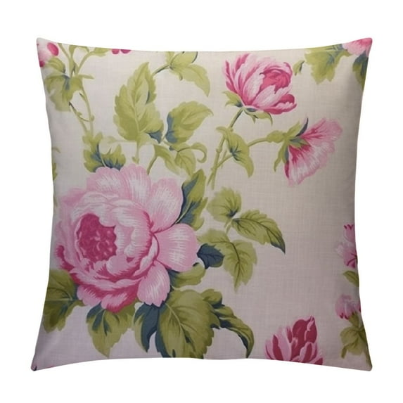 COMIO  Decorative Throw Pillow Cover for Couch Sofa,Blue Abstract Shabby Chic Vintage Roses Tulips Forget Me Nots Classic Chintz Floral Raster Colorful Home Decor Pillow Case