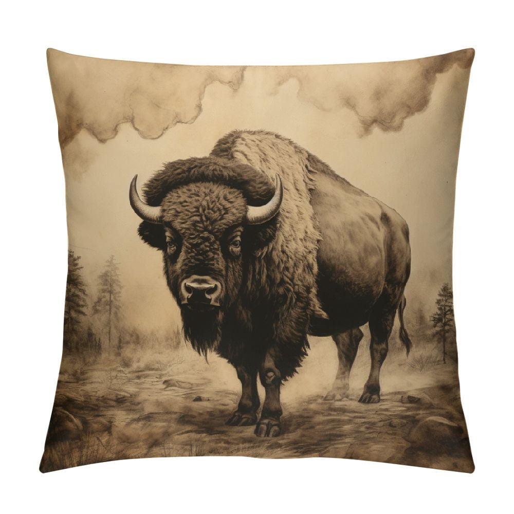 COMIO Decorative Throw Pillow Covers Fashionable Idaho Bison National