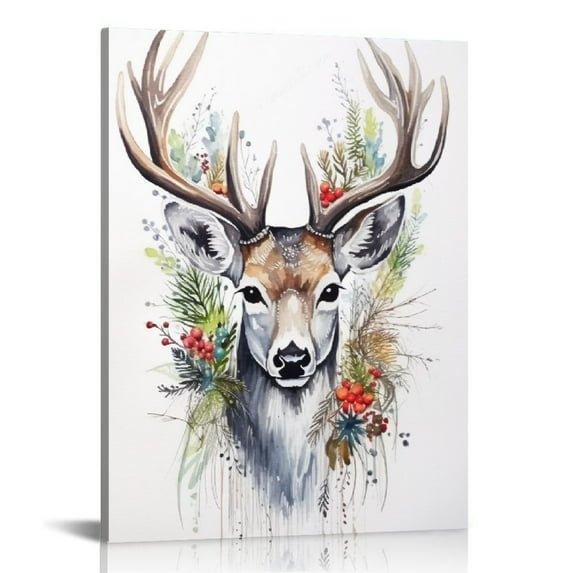 COMIO  Deer Decor Christmas Decorations Christmas Reindeer Wall work Holiday Bedroom Wall Decor&nbsp;Canvas Poster Deer Picture Wall Decor for Living Room Office Decorations