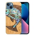 thumbnail image 1 of COMIO  Designer Wooden Protective Case for iPhone 15 Magnetic Case Cover Compatible with iPhone 15 MagSafe Case (Mahi Mahi-Cherry), 1 of 4
